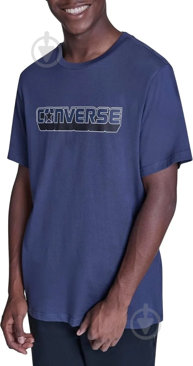 Футболка Converse DIMENSION LOGO CVM6T083-NVY р.M синій - фото 1