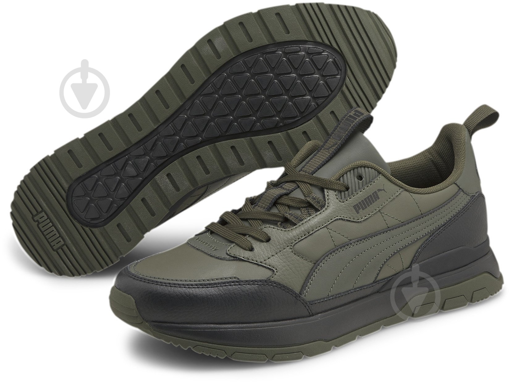 Кроссовки мужские демисезонные Puma R78 TREK LTH 38320203 р.42,5 зеленые - фото 1