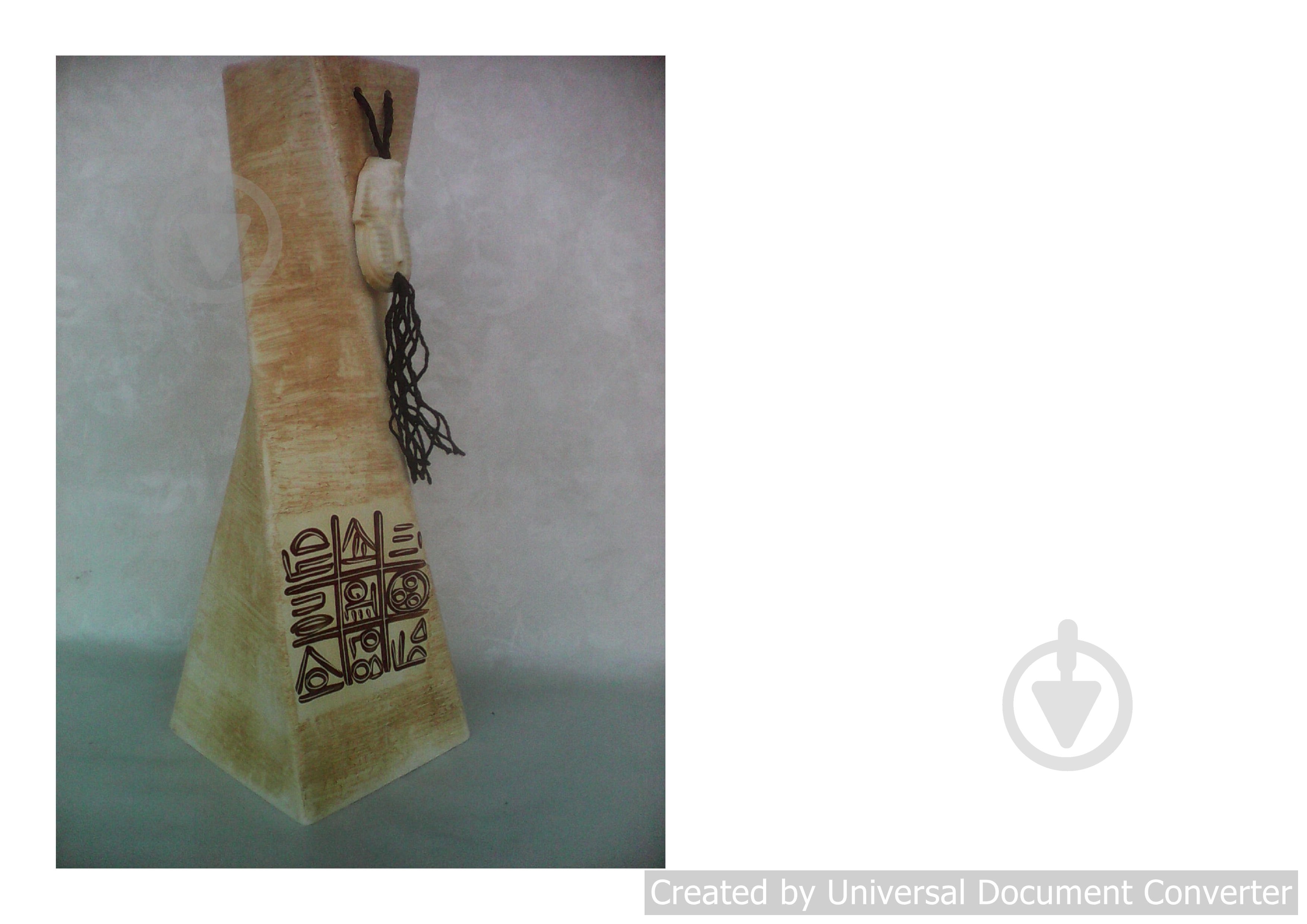 Ваза керамическая Эквилибриум бисквит 42 см 42 см серая - фото 1