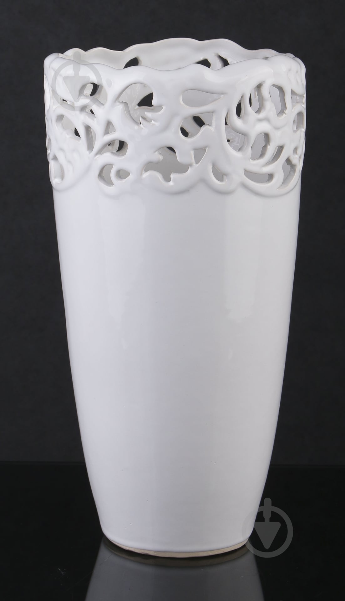 Ваза керамическая белая Ажур большая 28 см - фото 1 Ваза керамическая белая Ажур большая 28 см - фото 1