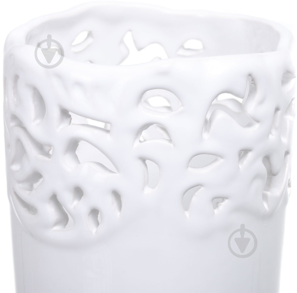 Ваза керамическая белая Ажур 24 см - фото 2