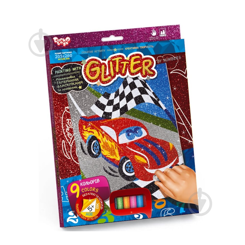 Набор для творчества Danko Toys Раскраска глиттерными блестками по номерам мини №2 тачка РГН-02-02 - фото 1 Набор для творчества Danko Toys Раскраска глиттерными блестками по номерам мини №2 тачка РГН-02-02 - фото 1