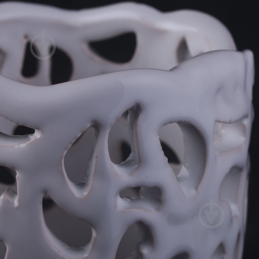 Ваза керамическая белая Ажур маленькая 21 см - фото 2 Ваза керамическая белая Ажур маленькая 21 см - фото 2