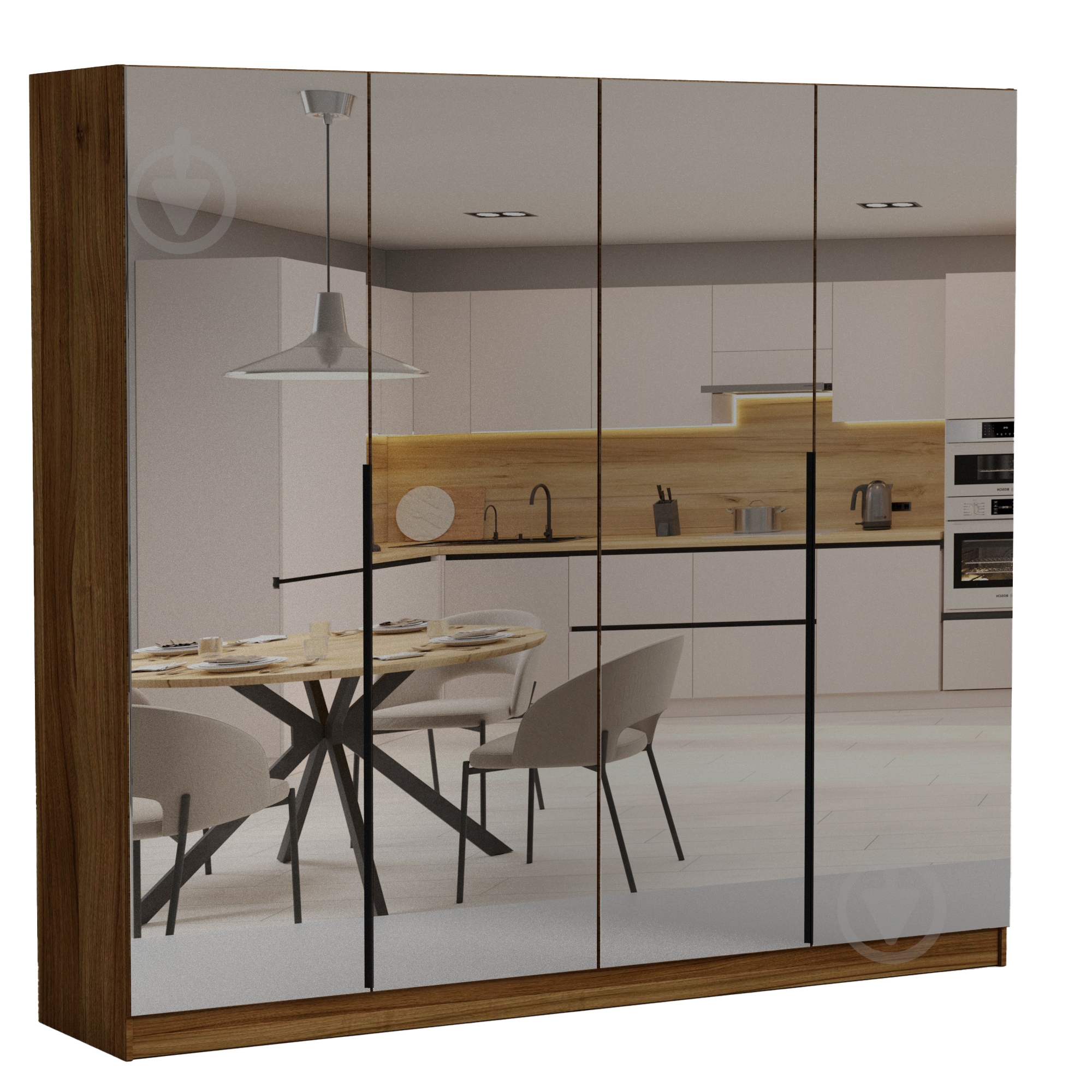 Шкаф Luxe Studio Noir 2000 2200х2000х583 мм орех (МЛ000139367G) - фото 1 Шкаф Luxe Studio Noir 2000 2200х2000х583 мм орех (МЛ000139367G) - фото 1