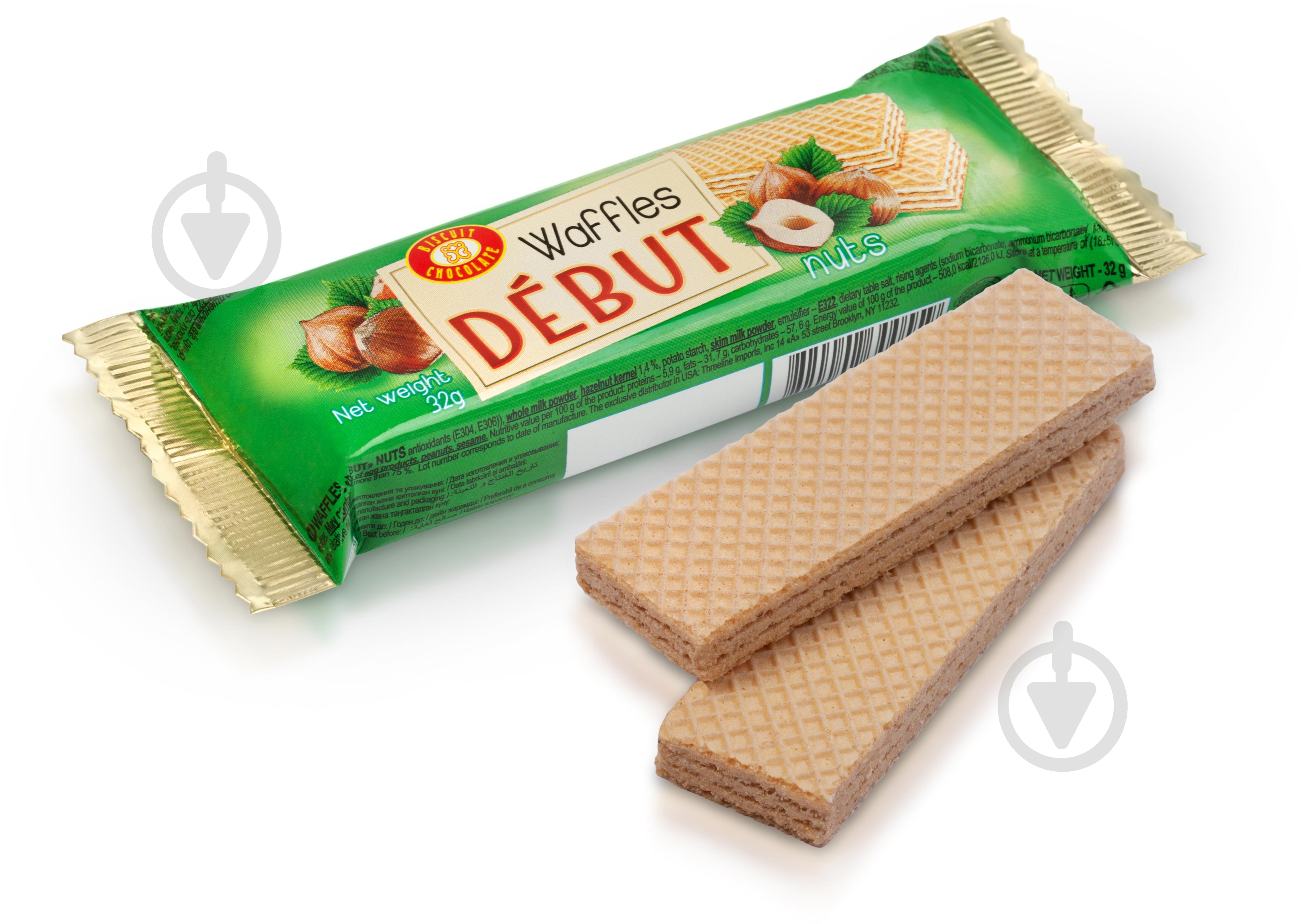 Вафли ДЕБЮТ ореховые 32 г - фото 1
