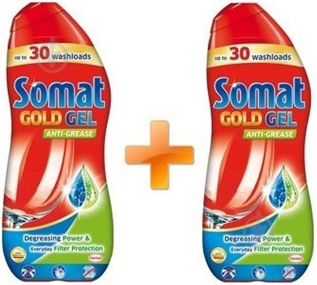 Засіб для посудомийних машин Somat Gold gel anti-grease 2 x 0,54 л - фото 1