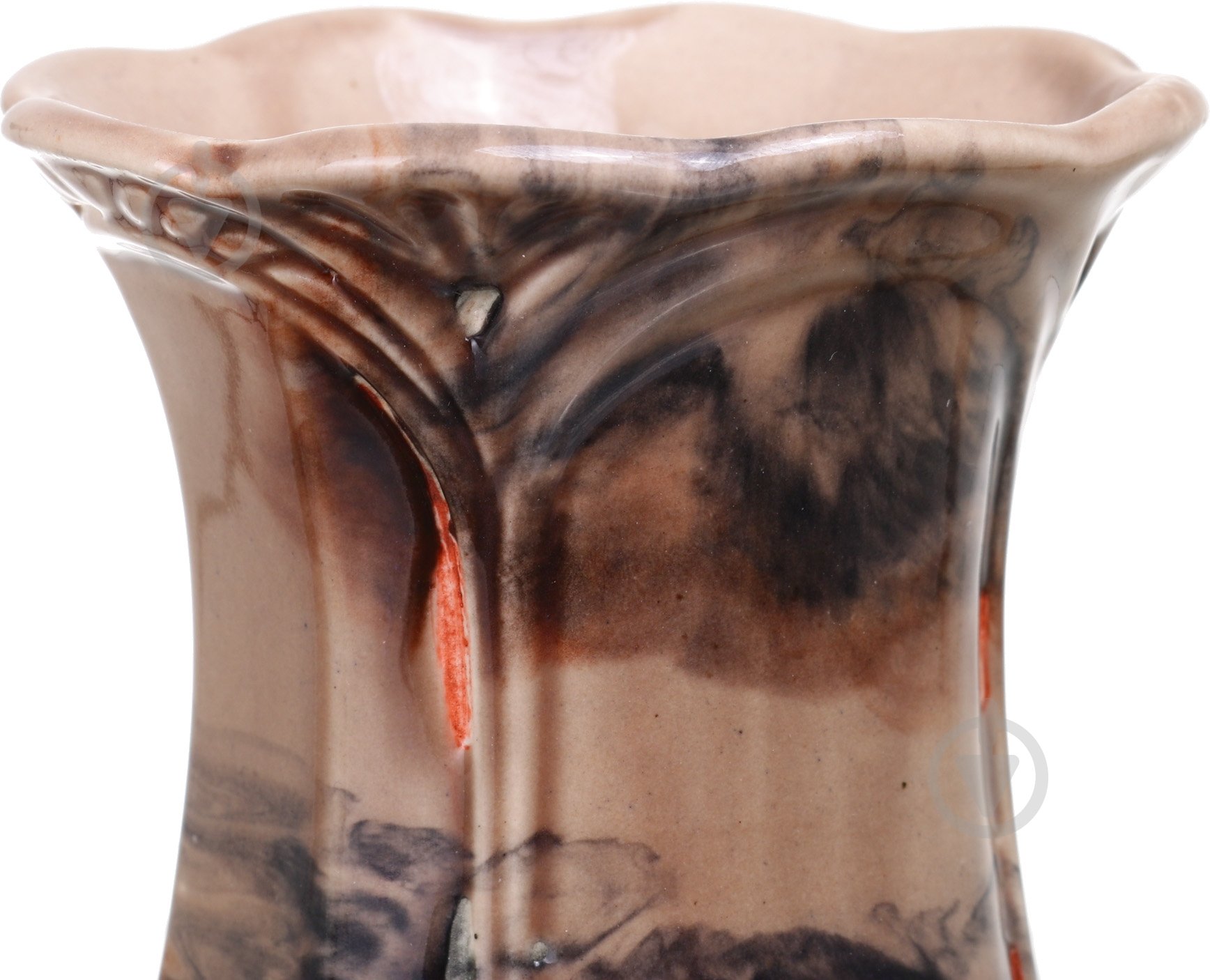 Ваза керамическая разноцветная Ажур 18 см - фото 3