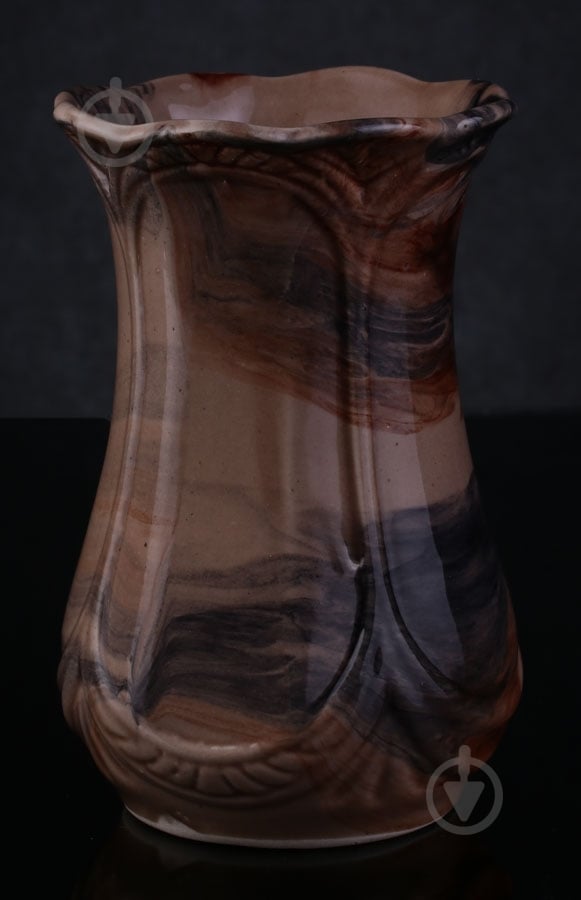 Ваза керамическая разноцветная Ажур 18 см - фото 4