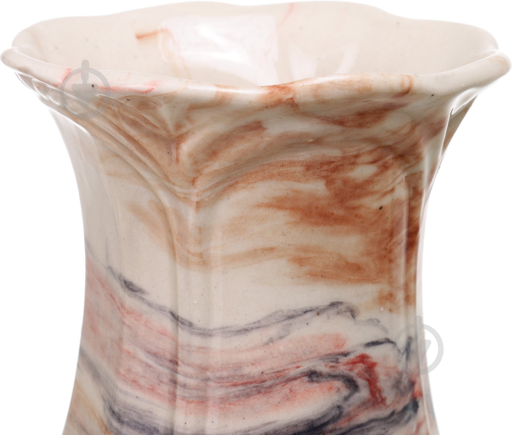 Ваза керамическая разноцветная Ажур 18 см - фото 2