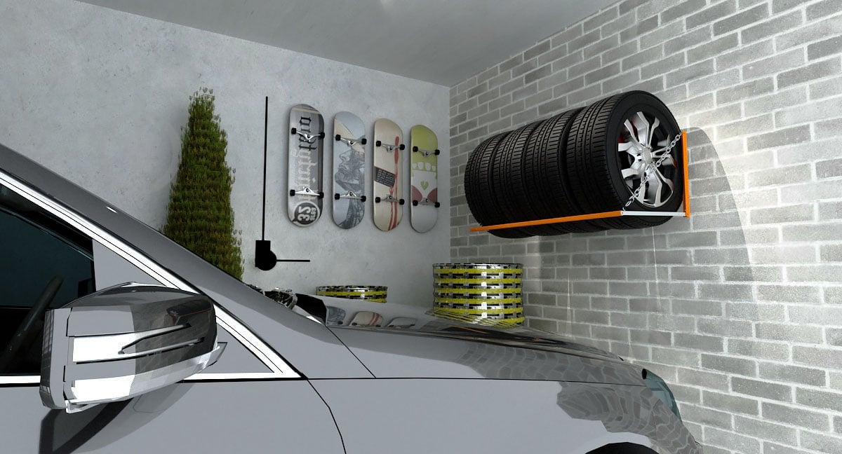 Стелаж для зберігання шин і коліс 500x1200x590 мм Kolchuga помаранчевий зі сріблястим - фото 5