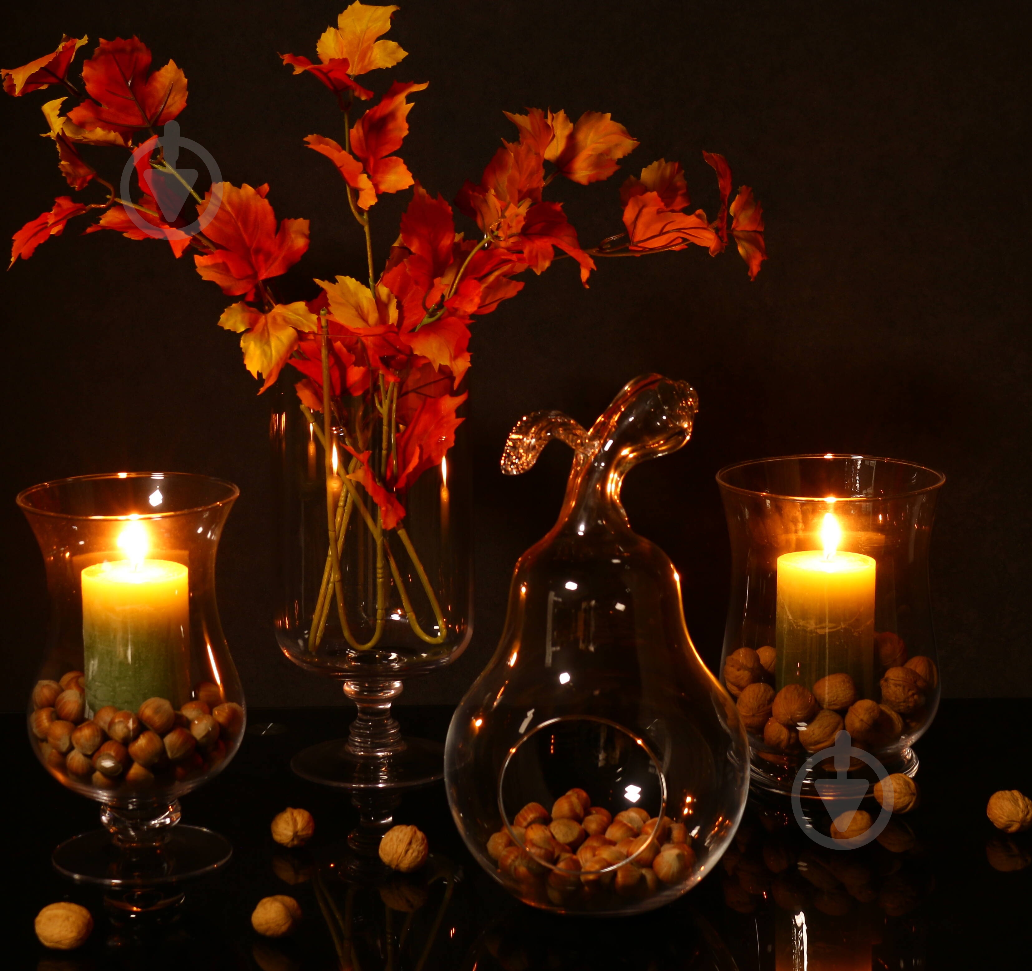 Ваза стеклянная на ножке 25 см прозрачная 17-867C - фото 2