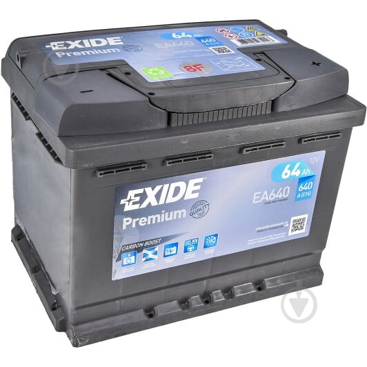 Акумулятор автомобільний EXIDE Premium 64Ah 640A 12V «+» праворуч (EA640) - фото 1 Акумулятор автомобільний EXIDE Premium 64Ah 640A 12V «+» праворуч (EA640) - фото 1