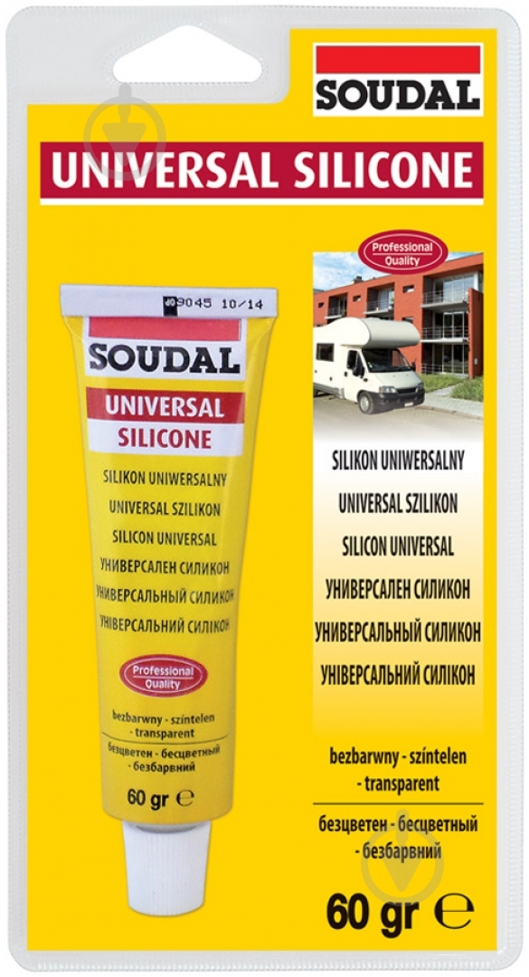 Герметик силиконовый SOUDAL универсальный прозрачный 60 г - фото 1