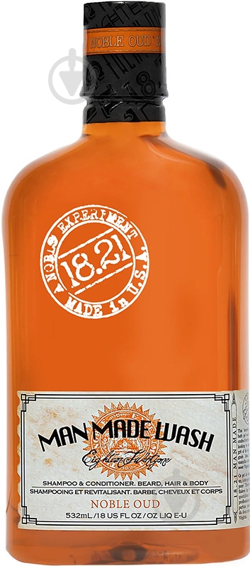 Шампунь 3 в 1 18.21 MAN MADE Noble Oud 532 мл - фото 1 Шампунь 3 в 1 18.21 MAN MADE Noble Oud 532 мл - фото 1