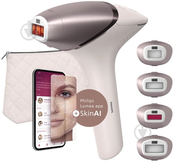 Фотоепілятор Philips Lumea Series 9900 BRI977/00 + Набір для догляду з насадкою Skin LED Series 9900 BRE748/00 — фото 3