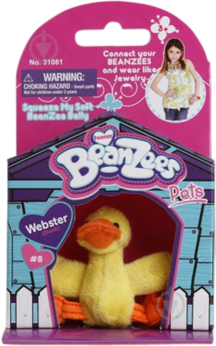 Мягкая игрушка BeanZees Утенок 5 см разноцветный 31081 - фото 1