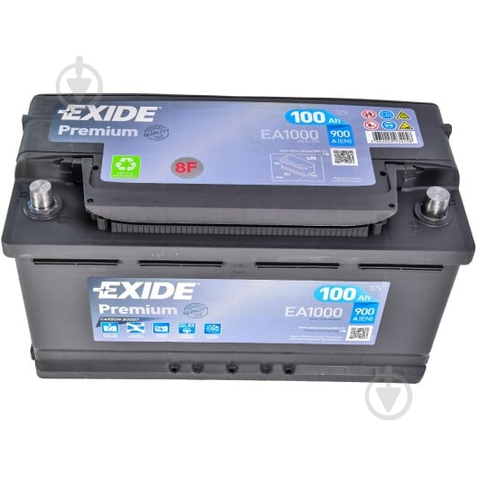 Акумулятор автомобільний EXIDE Premium 100Ah 900A 12V «+» праворуч (EA1000) - фото 1 Акумулятор автомобільний EXIDE Premium 100Ah 900A 12V «+» праворуч (EA1000) - фото 1