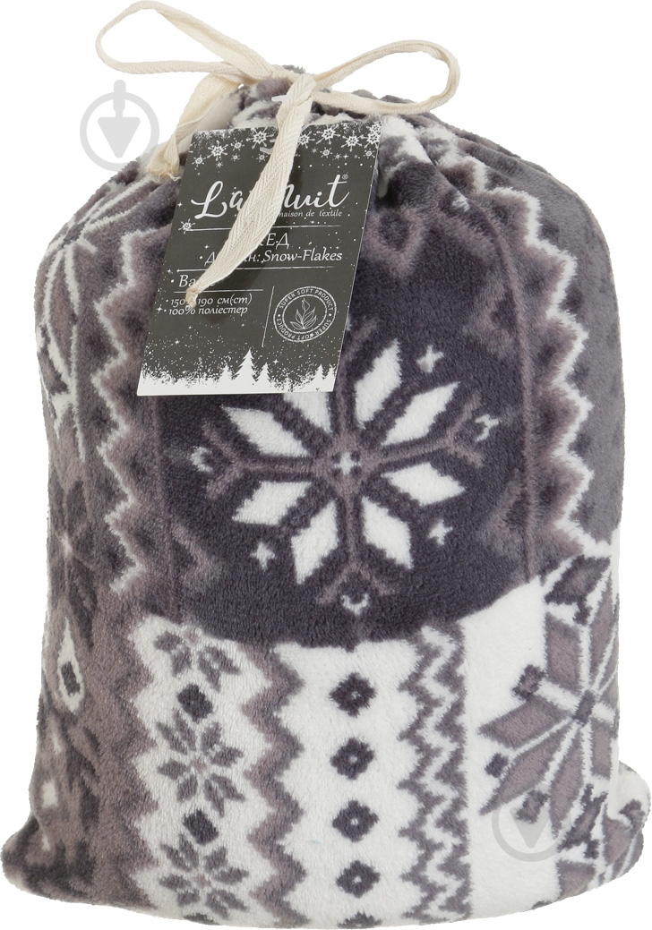 Плед Basic NY Snow-Flakes 150x190 см серый La Nuit - фото 6 Плед Basic NY Snow-Flakes 150x190 см серый La Nuit - фото 6