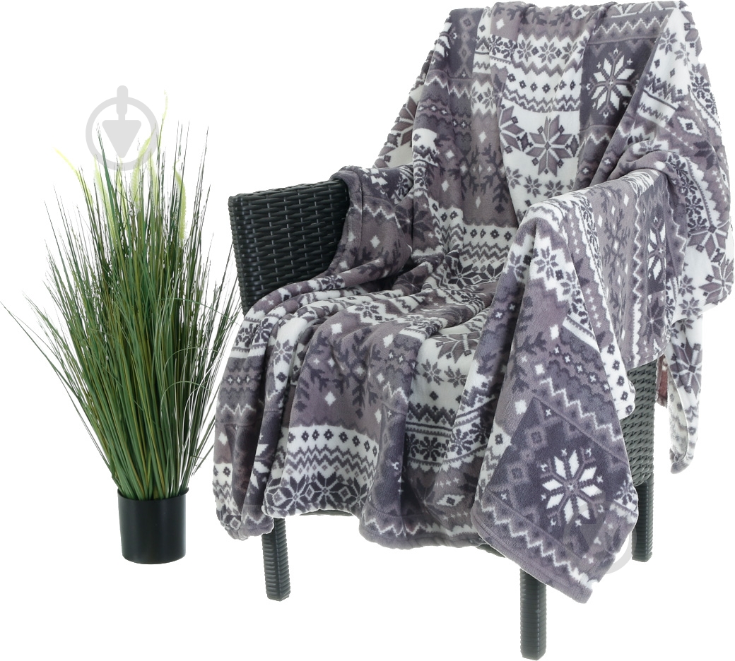 Плед Basic NY Snow-Flakes 150x190 см серый La Nuit - фото 1 Плед Basic NY Snow-Flakes 150x190 см серый La Nuit - фото 1