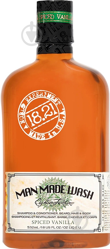 Шампунь 3 в 1 18.21 MAN MADE Spiced Vanilla 532 мл - фото 1