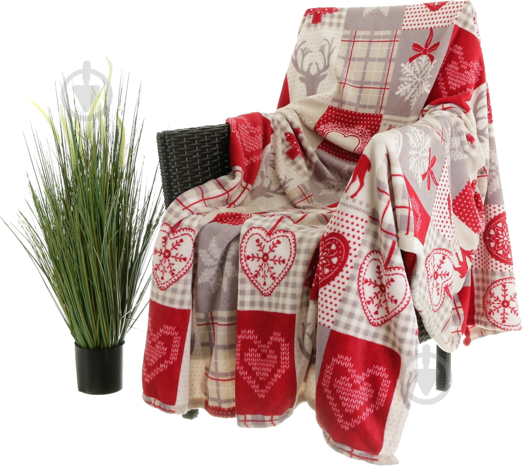 Плед Basic NY Deer 150x190 см бежевий із малюнком La Nuit - фото 1