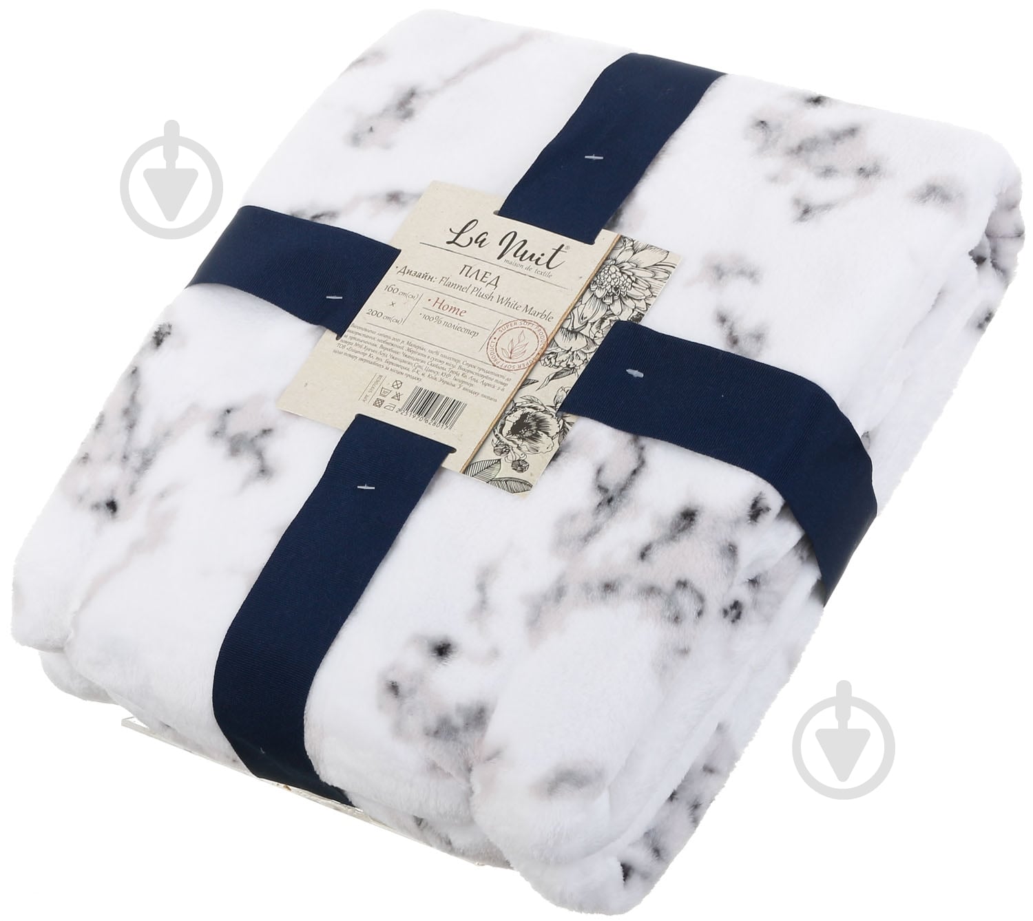 Плед Flannel Plush White Marble 160x200 см білий La Nuit - фото 5 Плед Flannel Plush White Marble 160x200 см білий La Nuit - фото 5