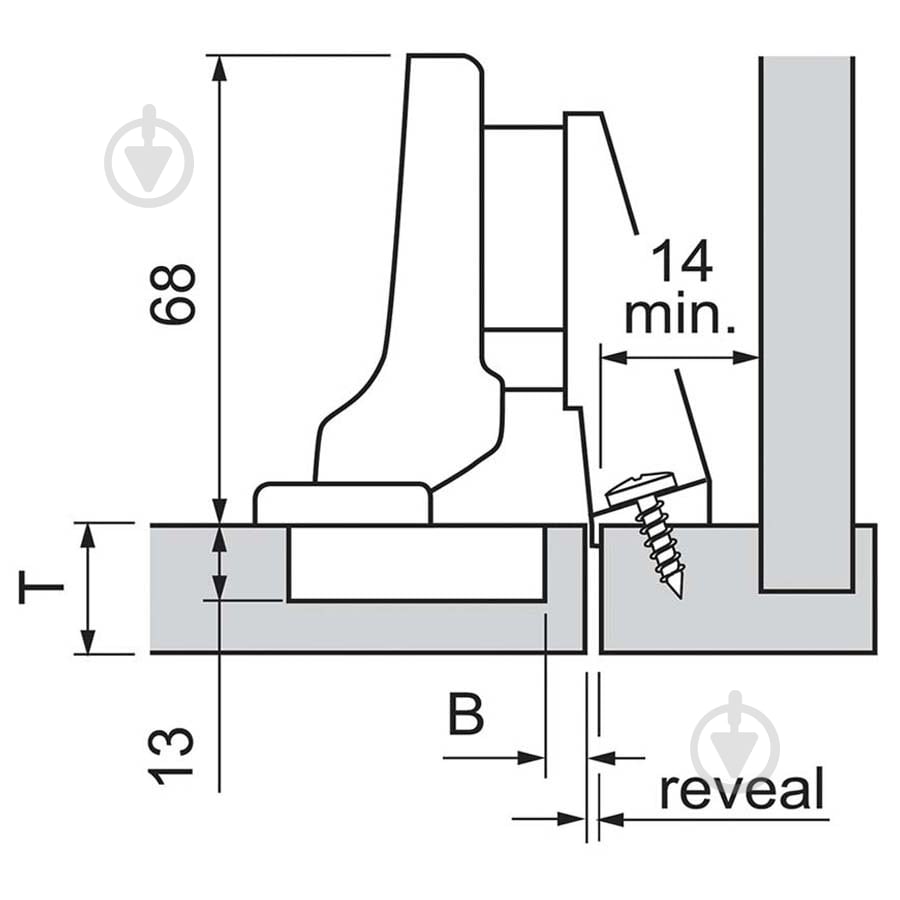 Петля внутрішня Blum 110° CLIP top без пружини для TIP-ON без доводчика 70T3750.TL - фото 3 Петля внутрішня Blum 110° CLIP top без пружини для TIP-ON без доводчика 70T3750.TL - фото 3