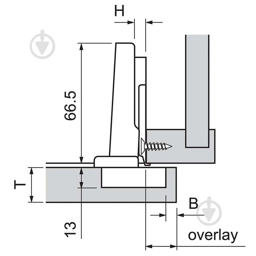 Петля накладная Blum 110° CLIP top без пружини для TIP-ON без доводчика 70T3550.TL - фото 3