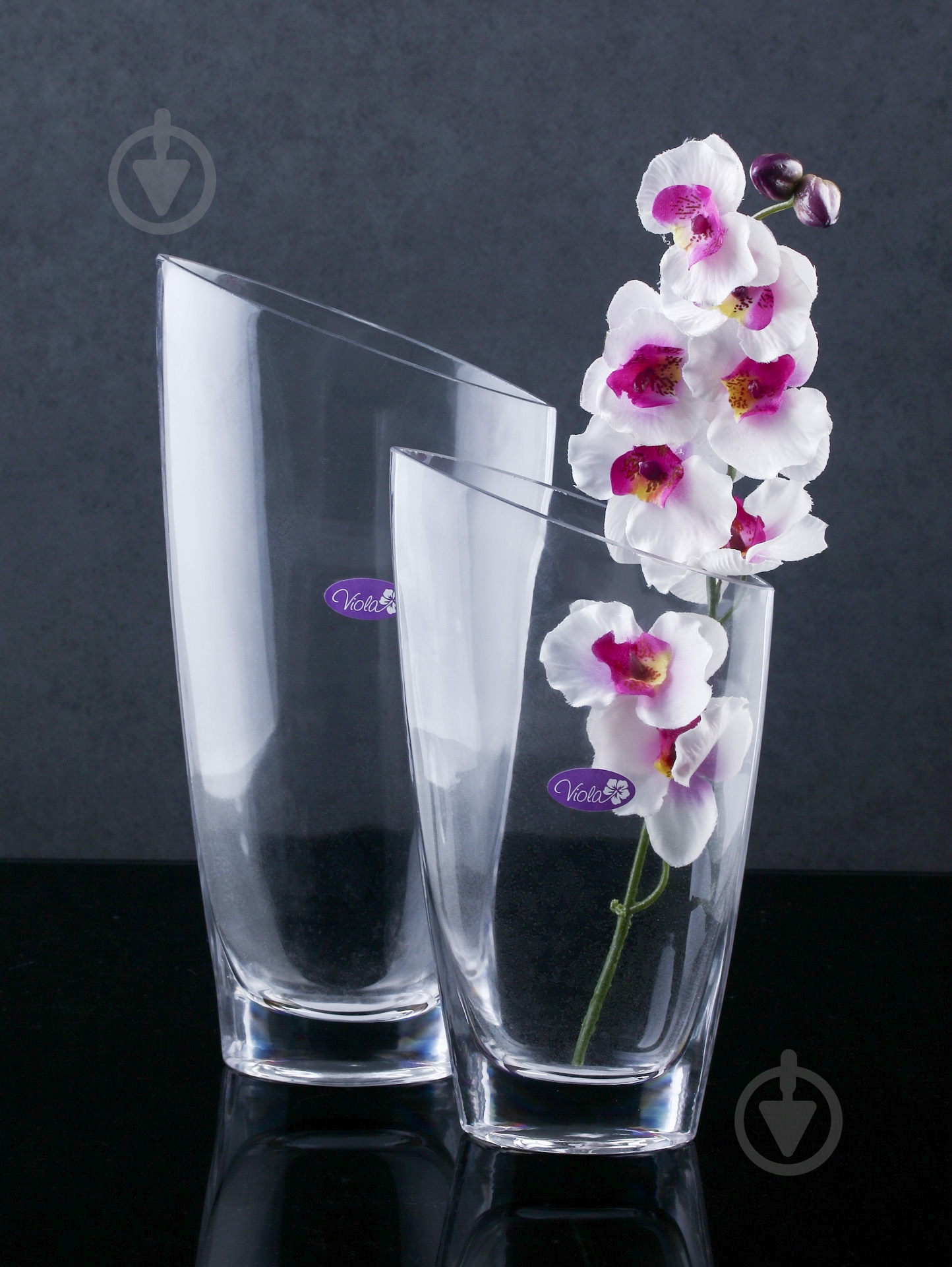 Ваза стеклянная Viola 31-108-042 30 см прозрачная - фото 5 Ваза стеклянная Viola 31-108-042 30 см прозрачная - фото 5