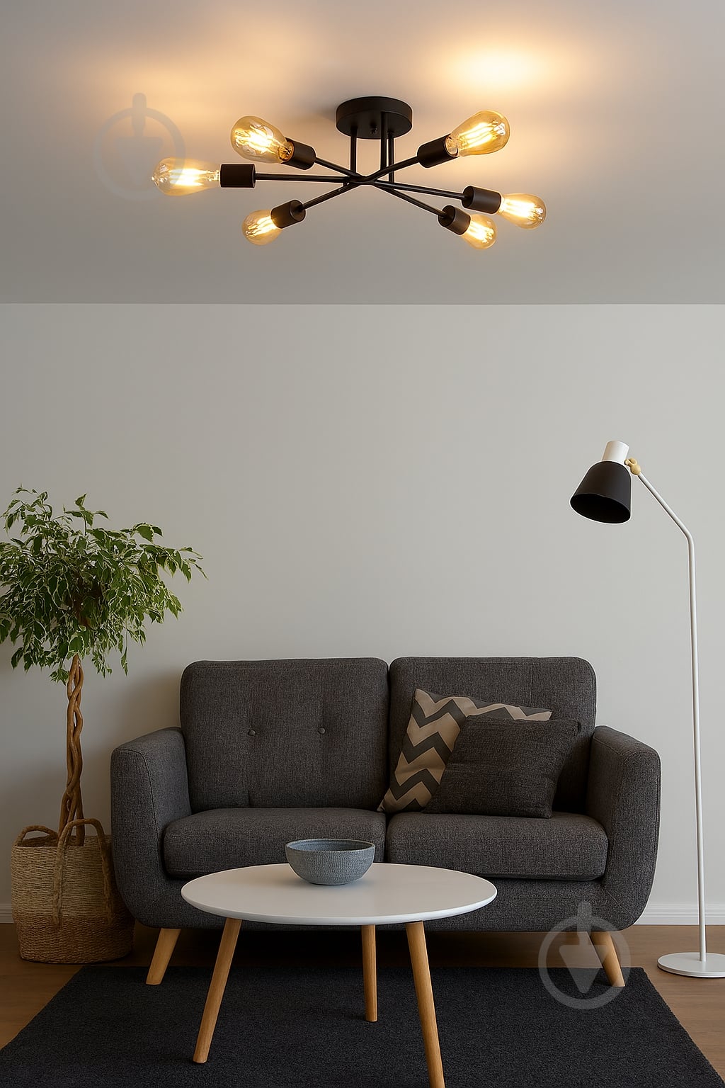 Люстра потолочная LIGHT SET NADIYA 6xE27 черный - фото 2