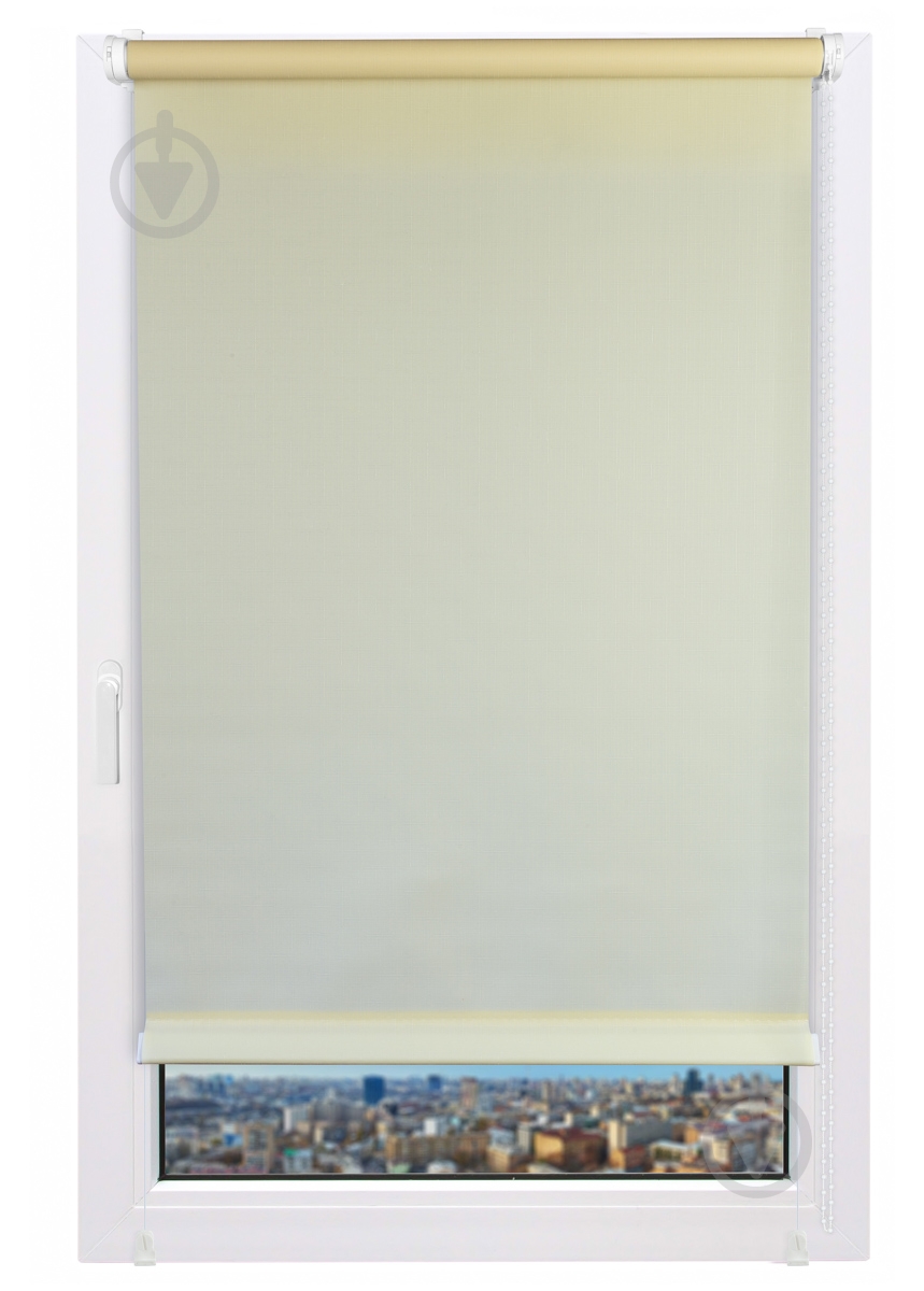 Ролета мини Delfa Лен 43x160 см шампань - фото 2