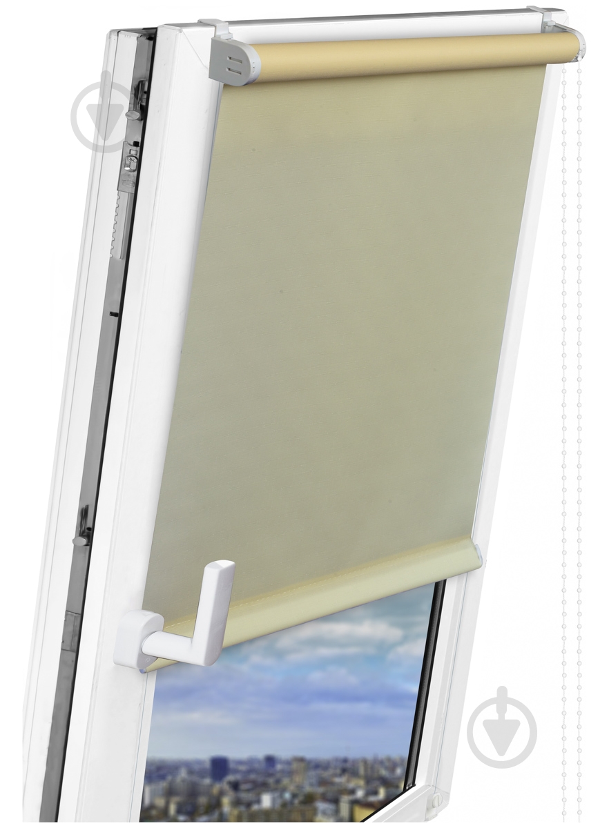 Ролета мини Delfa Лен 43x160 см шампань - фото 3