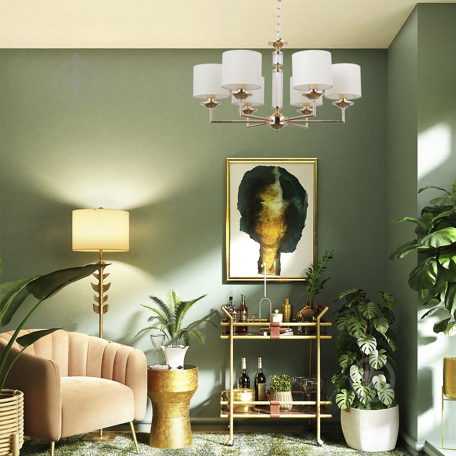 ВИТРИНА! Люстра Victoria Lighting 6x40 Вт E14 золотой Madlen/PL6 gold - фото 4