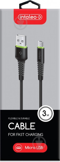 Кабель Intaleo USB – microUSB 3 м черный - фото 5 Кабель Intaleo USB – microUSB 3 м черный - фото 5