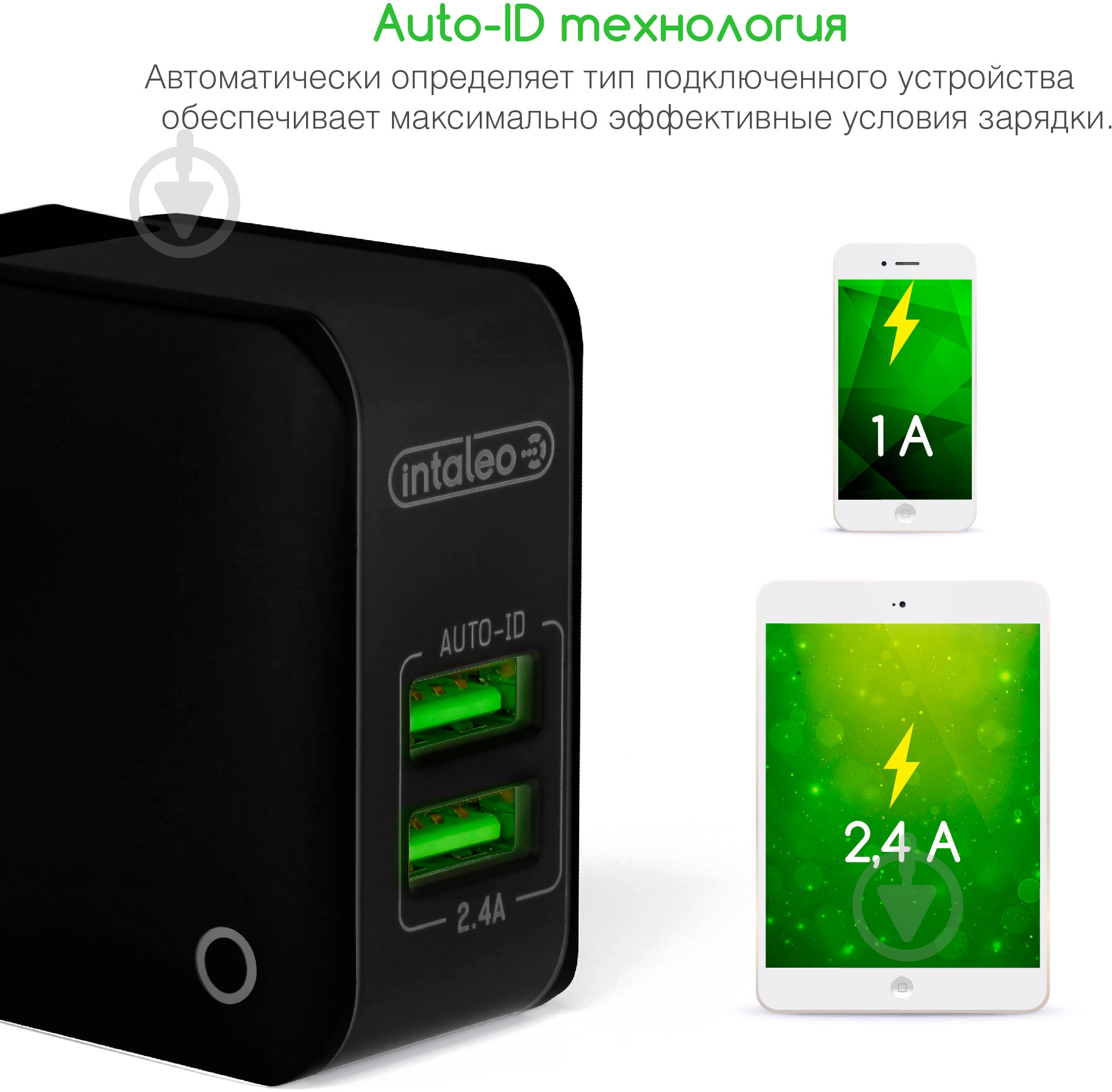 Сетевое зарядное устройство Intaleo TCA242 (2USB2,4A) - фото 4 Сетевое зарядное устройство Intaleo TCA242 (2USB2,4A) - фото 4