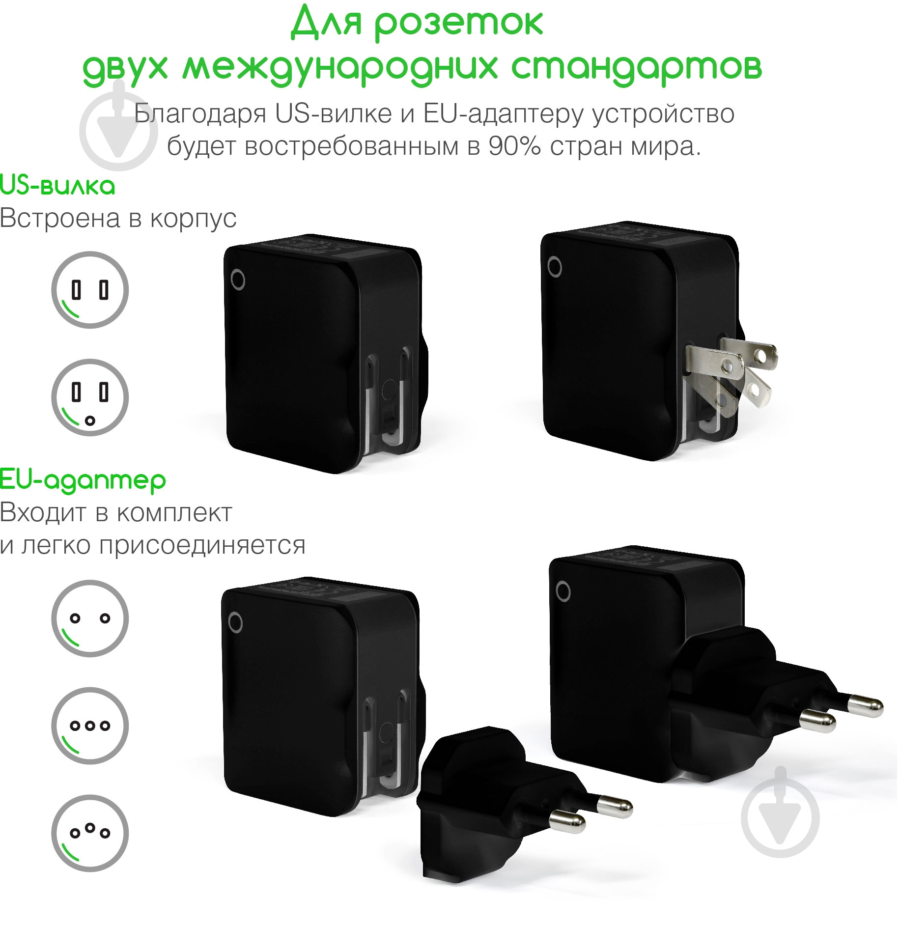 Сетевое зарядное устройство Intaleo TCA242 (2USB2,4A) з кабелем Type-C - фото 6 Сетевое зарядное устройство Intaleo TCA242 (2USB2,4A) з кабелем Type-C - фото 6