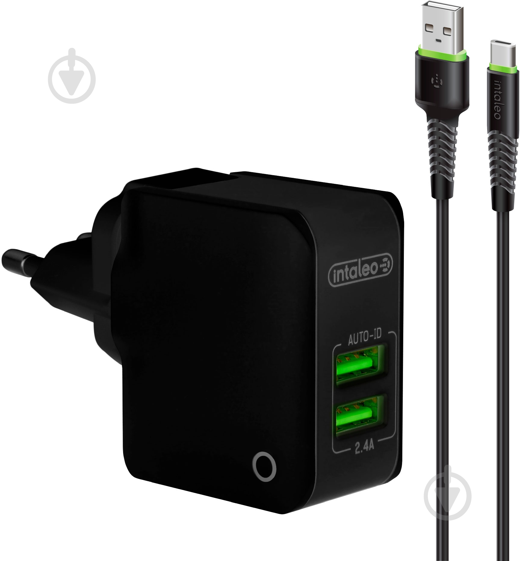 Сетевое зарядное устройство Intaleo TCA242 (2USB2,4A) з кабелем Type-C - фото 1 Сетевое зарядное устройство Intaleo TCA242 (2USB2,4A) з кабелем Type-C - фото 1