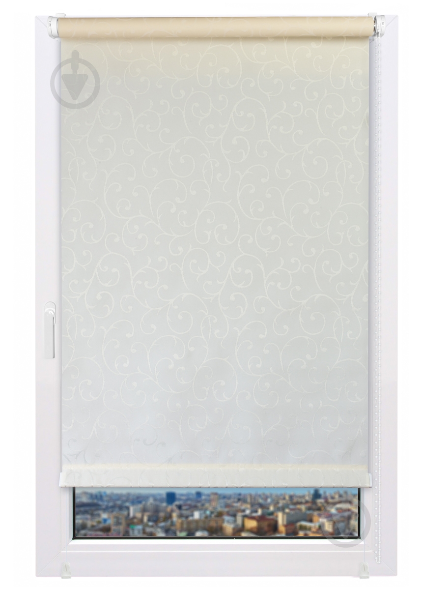 Ролета мини Delfa Жаккард Прима 52x170 см кремовая - фото 2