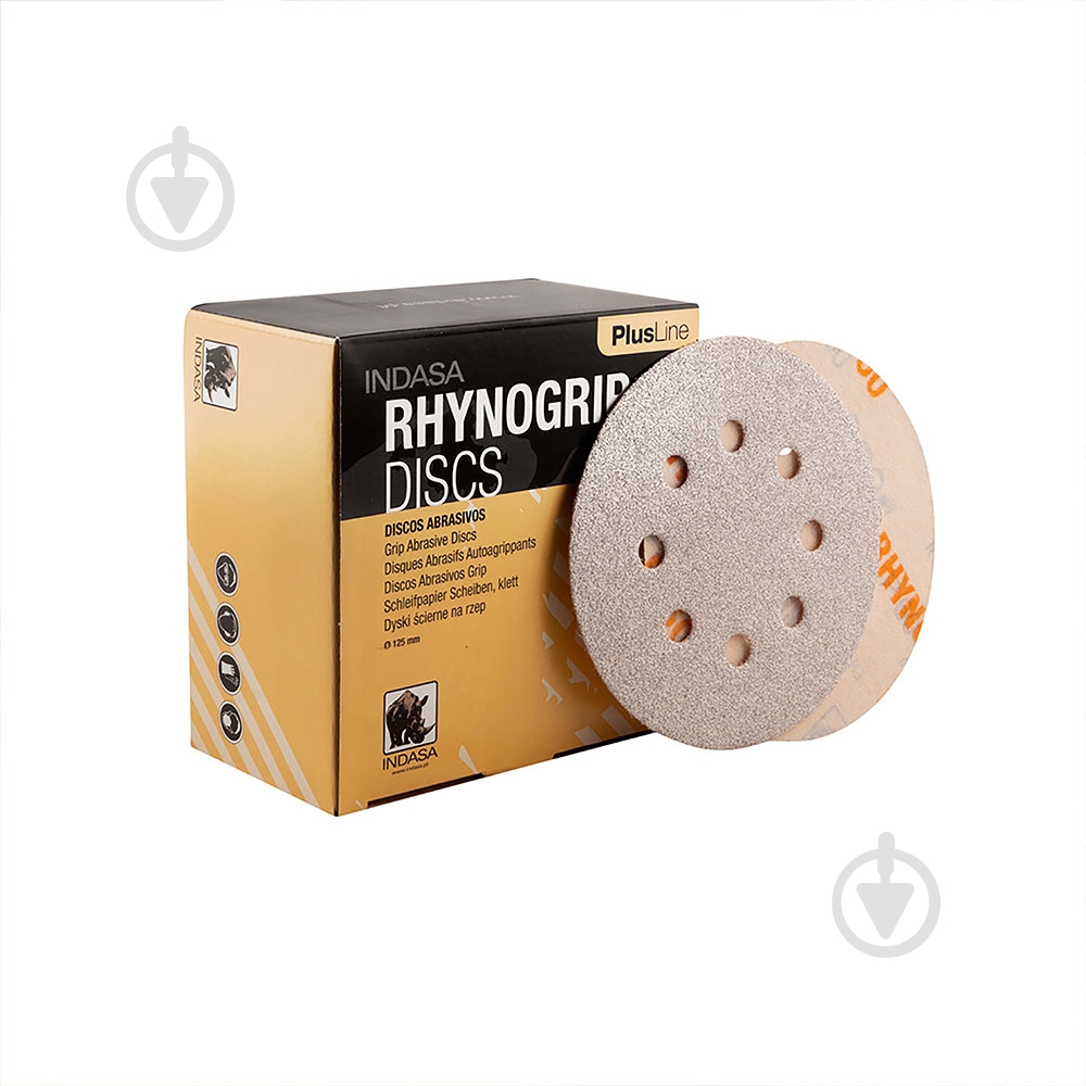 Круг шлифовальный INDASA самозацепной на 8 отверстий 125 мм 22209 - фото 2