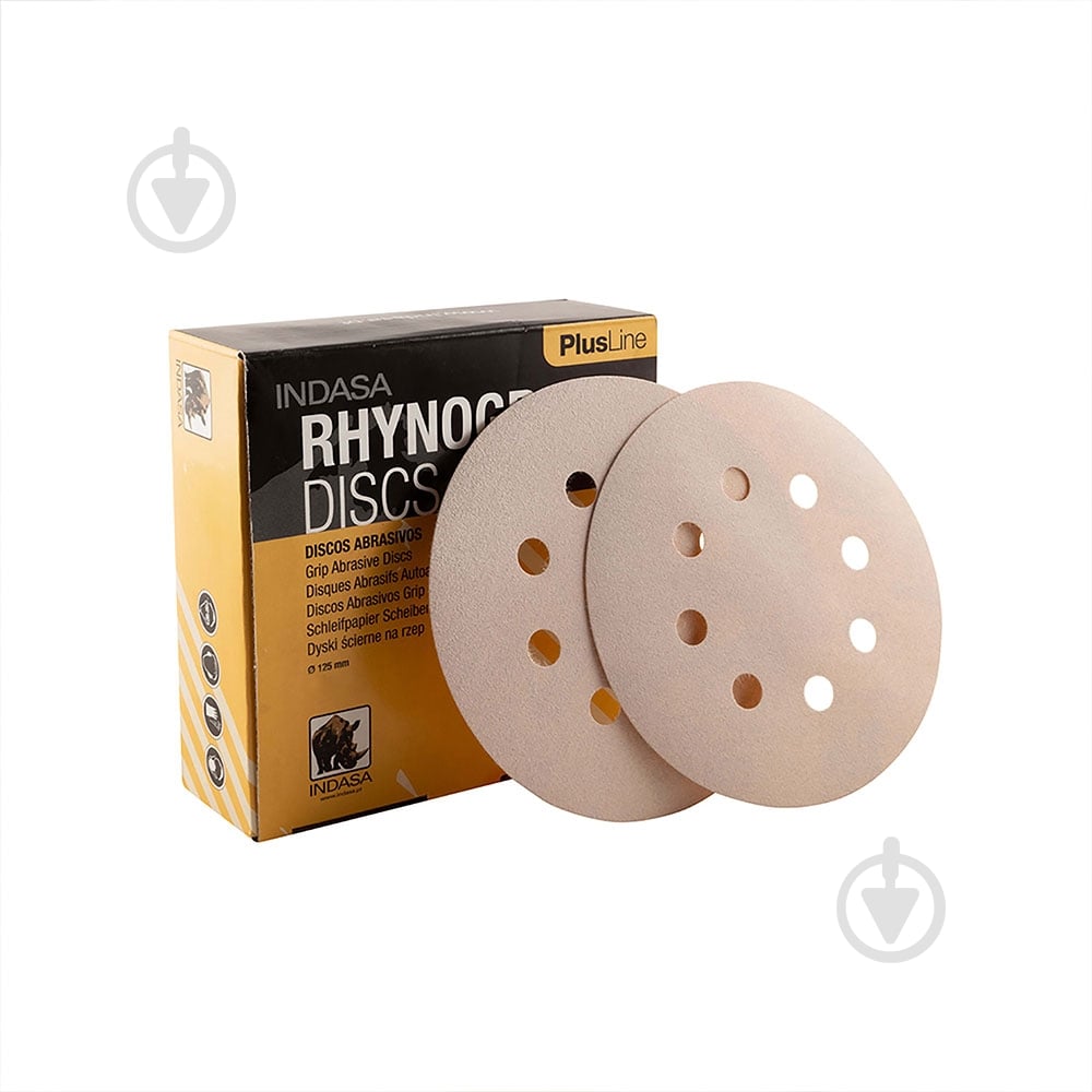 Круг шлифовальный INDASA самозацепной на 8 отверстий 125 мм 22209 - фото 1