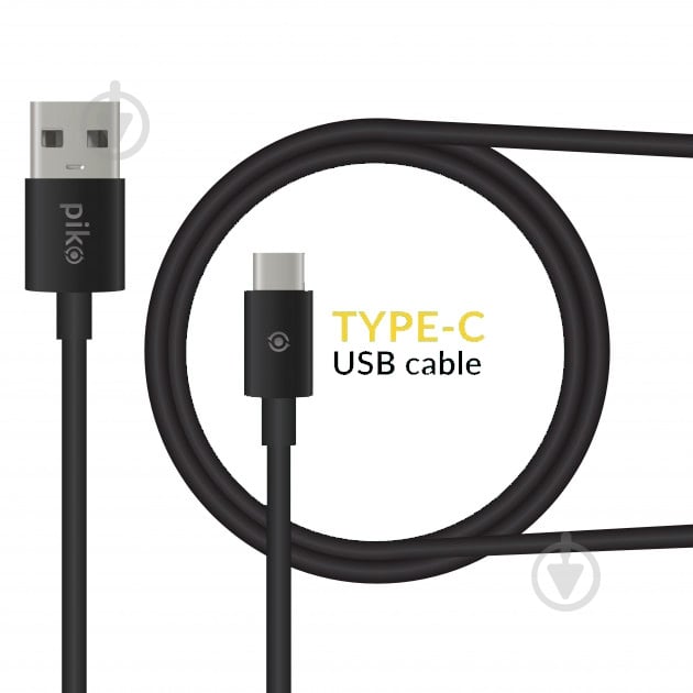 Кабель Piko USB Type-C – USB 1,2 м чорний CB-UT11 - фото 2