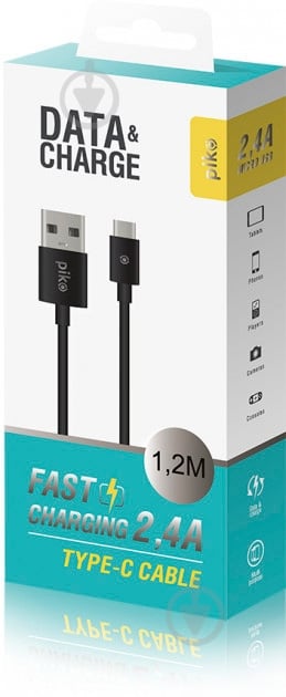 Кабель Piko USB Type-C – USB 1,2 м чорний CB-UT11 - фото 3