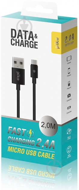Кабель Piko USB – microUSB 2 м черный CB-UM12 - фото 3