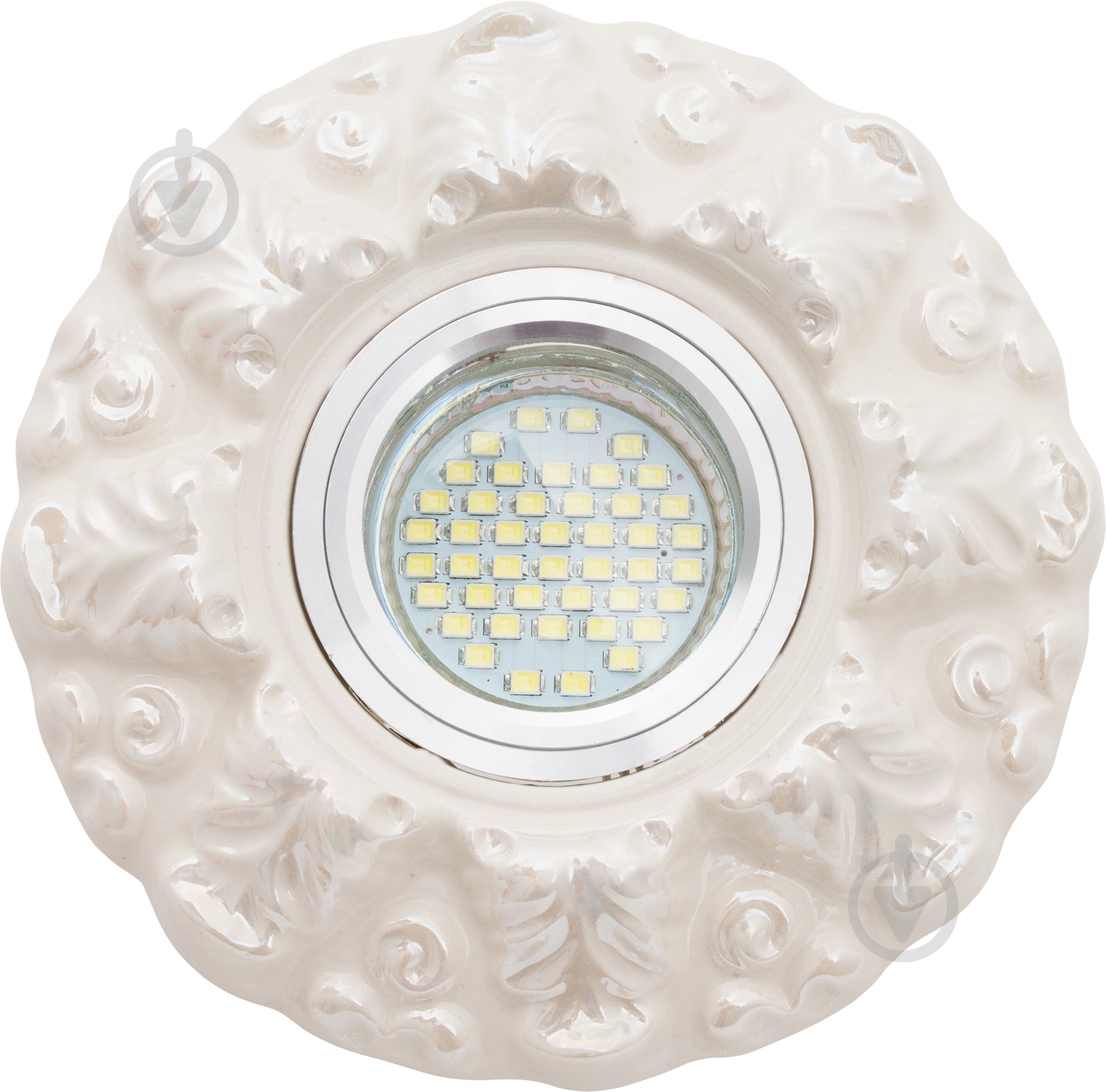 Світильник точковий Romanof Ceramics Осіннє листя П MR 16 GY6.35 кремовий 1222-21 - фото 1