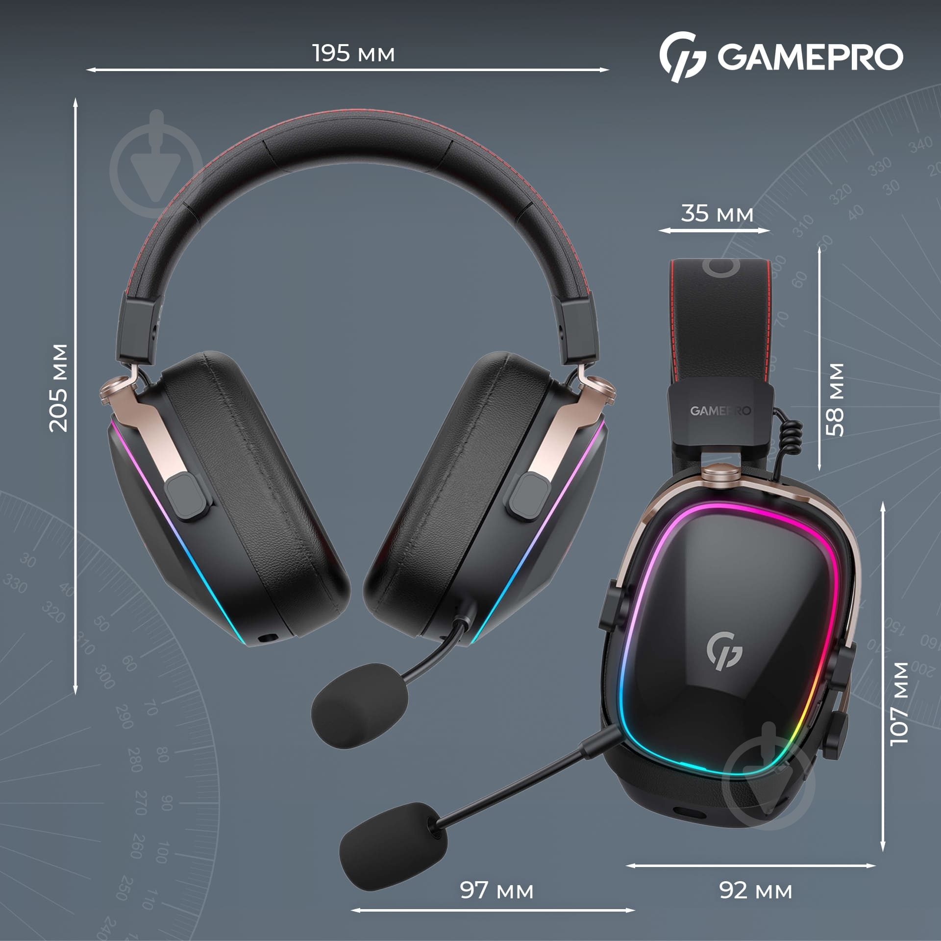 Гарнитура игровая GamePro HSW249B black (HSW249B) - фото 11