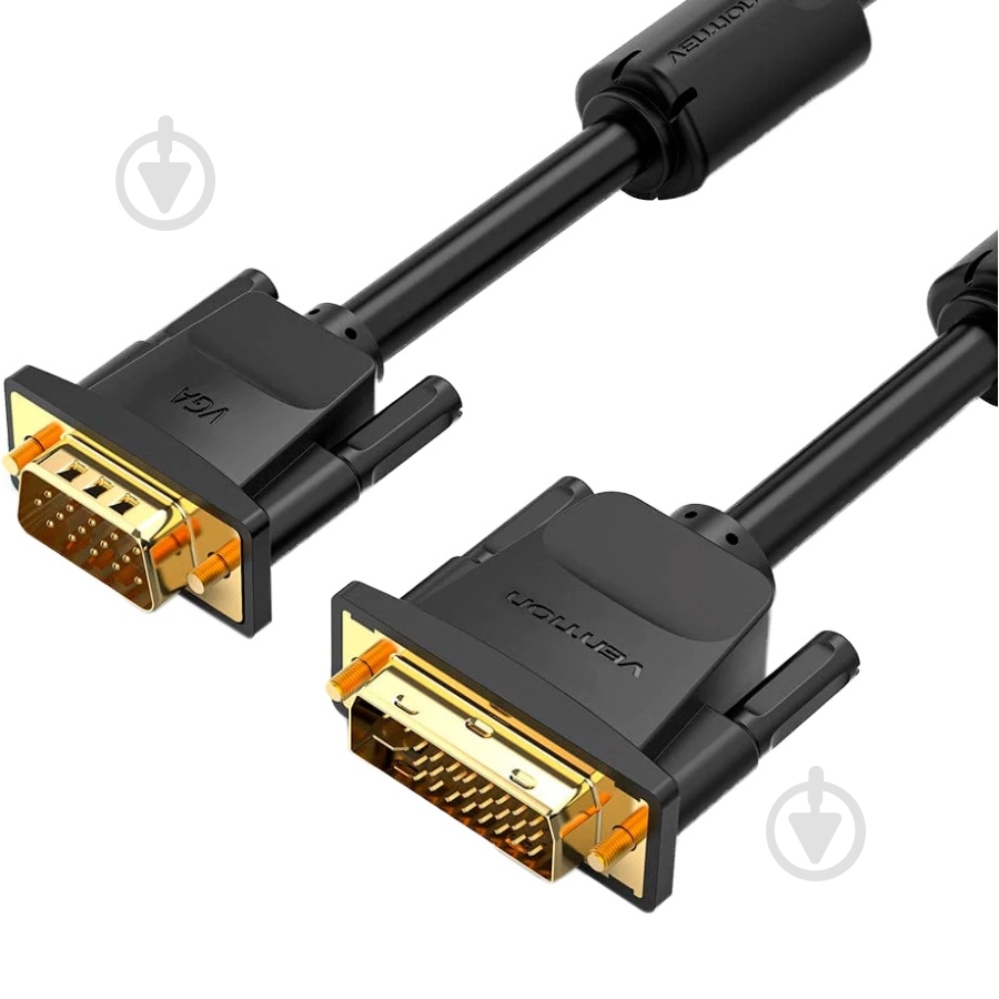 Кабель Vention DVI (24+5) M - VGA M 3 м черный (EACBI) - фото 1 Кабель Vention DVI (24+5) M - VGA M 3 м черный (EACBI) - фото 1