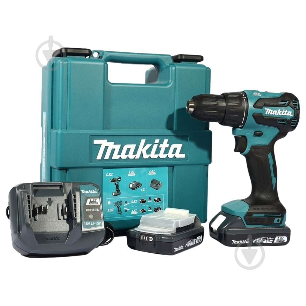 Шуруповерт ударный аккумуляторный Makita LXT Basic DHP490WVE - фото 1