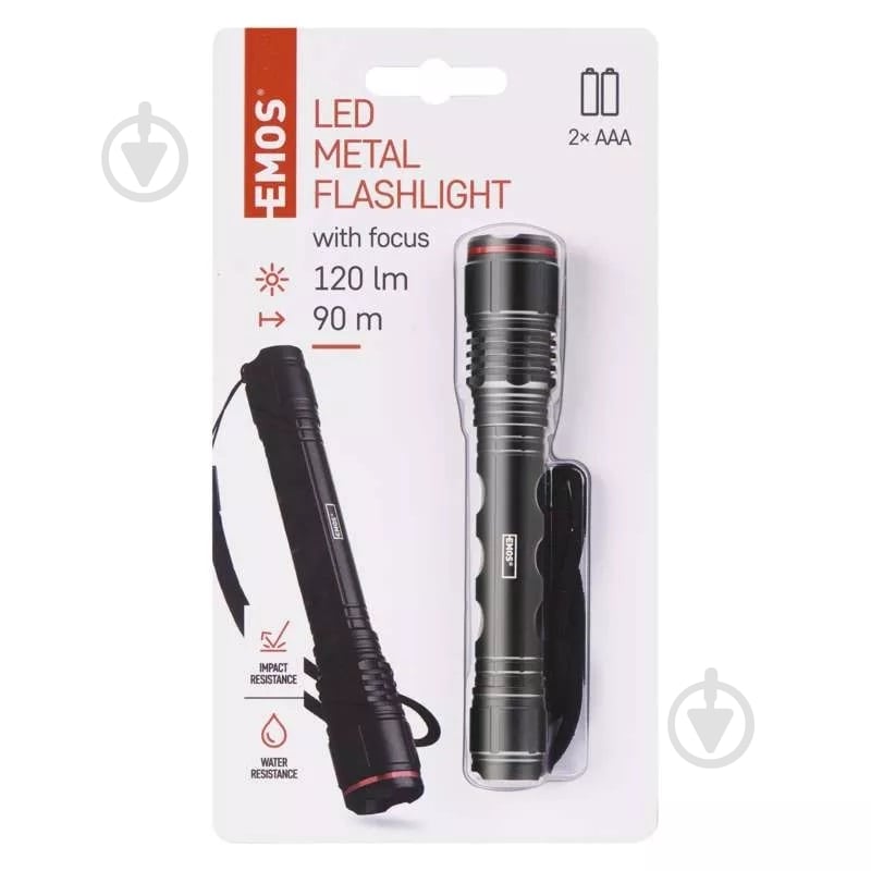 Ліхтар Emos 2xAAA метал фокус 120 Lm чорний P3113 - фото 6