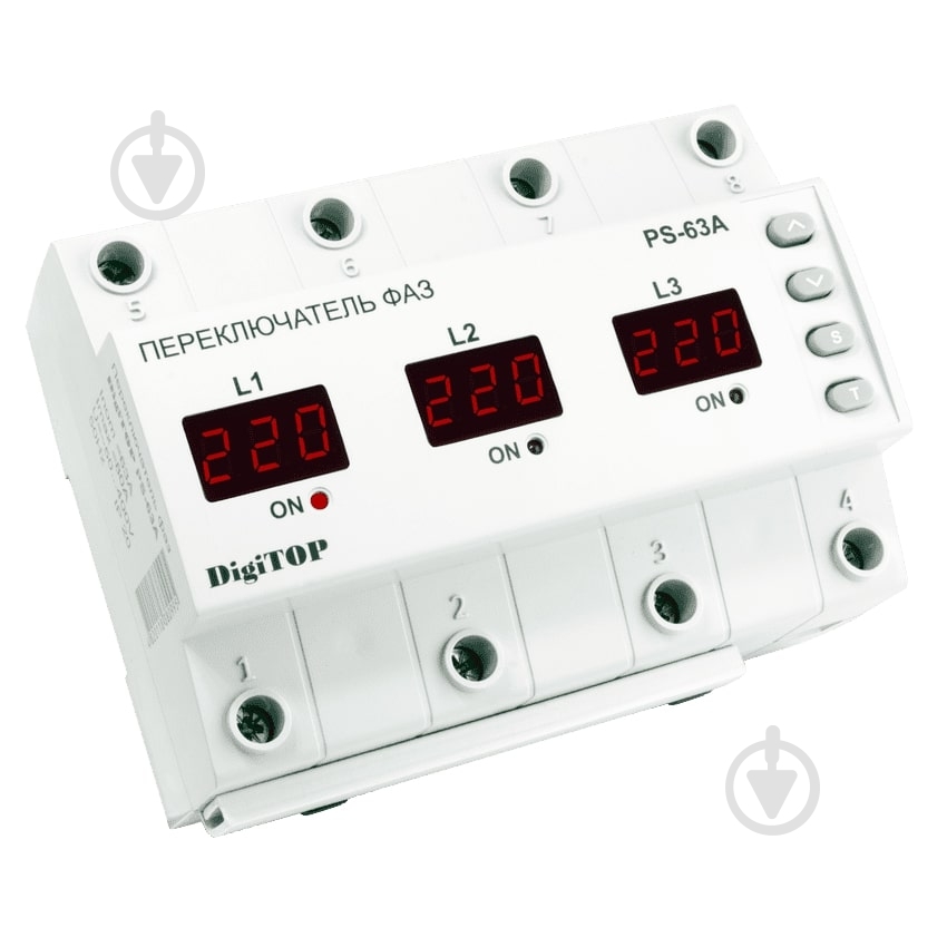 Реле автоматичного вибору фаз DigiTOP PS-63A - фото 1 Реле автоматичного вибору фаз DigiTOP PS-63A - фото 1