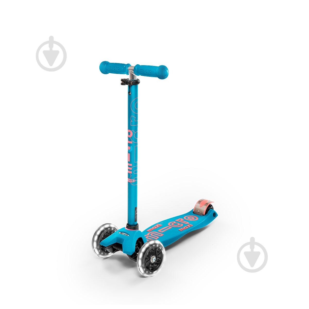 Самокат Micro детский Maxi Deluxe aqua LED аква ММD078 - фото 4